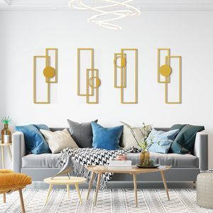 Metal Wall Art, 4 Pieces Abstract Wall Decor For Living Room Dining Room🦎